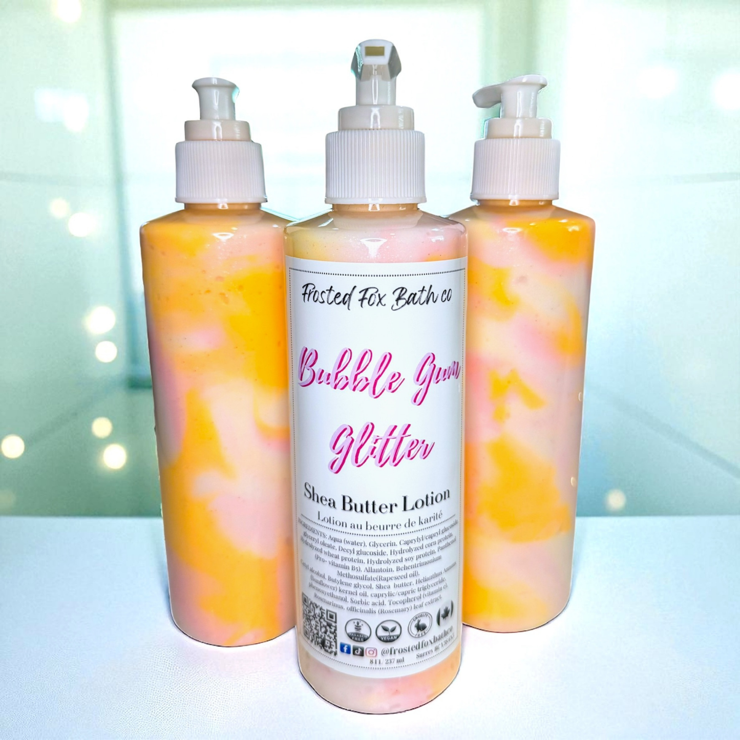 Bubble Gum Glitter Shea butter lotion