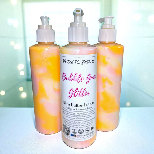 Bubble Gum Glitter Shea butter lotion